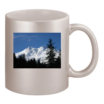 Mountains 11oz Metallic Silver Mug