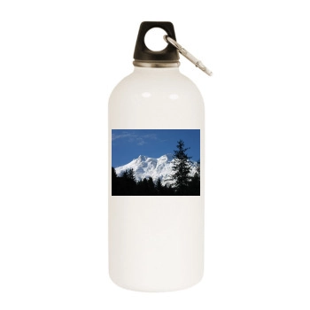 Mountains White Water Bottle With Carabiner