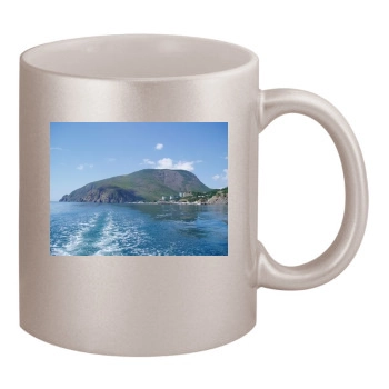 Mountains 11oz Metallic Silver Mug