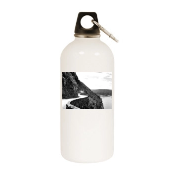 Mountains White Water Bottle With Carabiner