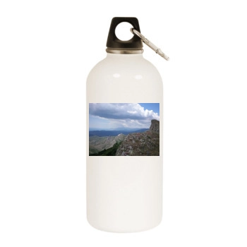 Mountains White Water Bottle With Carabiner