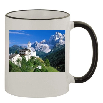 Mountains 11oz Colored Rim & Handle Mug