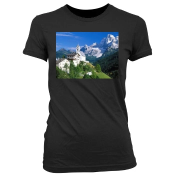 Mountains Women's Junior Cut Crewneck T-Shirt