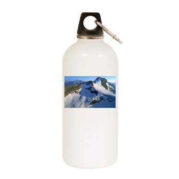 Mountains White Water Bottle With Carabiner