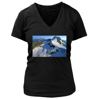 Mountains Women's Deep V-Neck TShirt