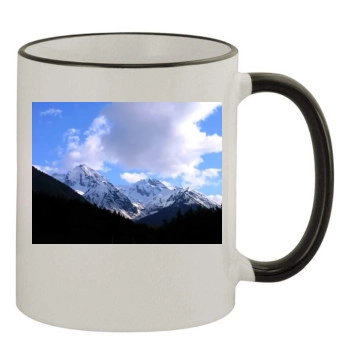 Mountains 11oz Colored Rim & Handle Mug