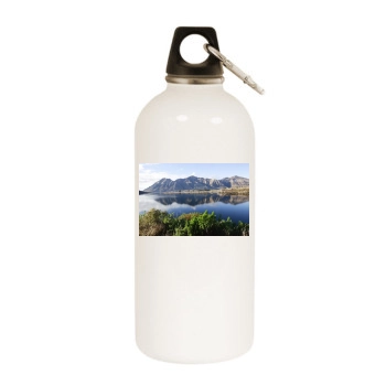 Mountains White Water Bottle With Carabiner