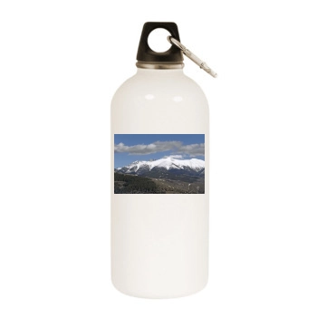 Mountains White Water Bottle With Carabiner