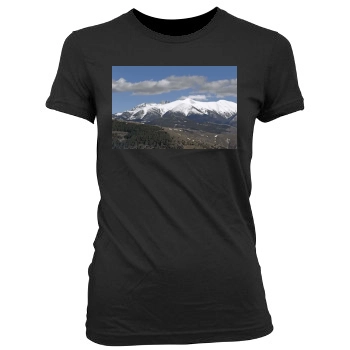 Mountains Women's Junior Cut Crewneck T-Shirt