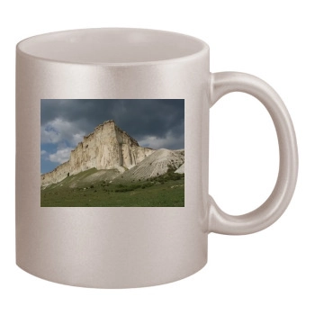 Mountains 11oz Metallic Silver Mug