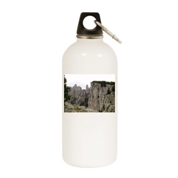 Mountains White Water Bottle With Carabiner