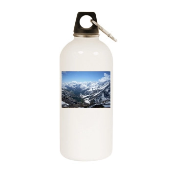 Mountains White Water Bottle With Carabiner