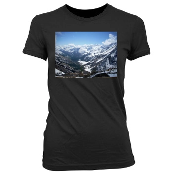 Mountains Women's Junior Cut Crewneck T-Shirt