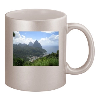 Mountains 11oz Metallic Silver Mug