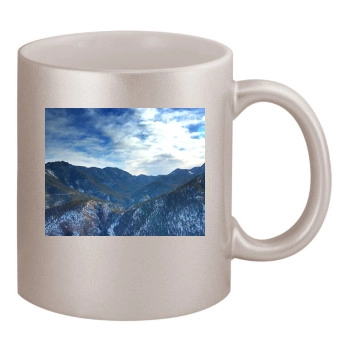 Mountains 11oz Metallic Silver Mug