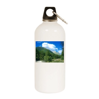 Mountains White Water Bottle With Carabiner