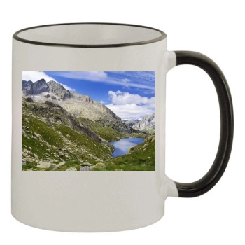 Mountains 11oz Colored Rim & Handle Mug