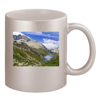 Mountains 11oz Metallic Silver Mug