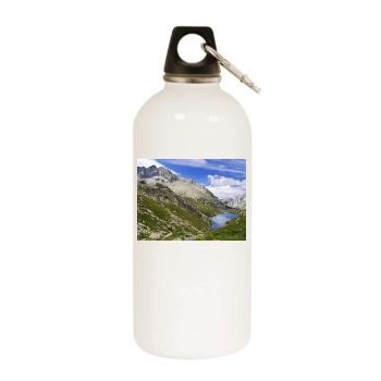 Mountains White Water Bottle With Carabiner