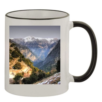 Mountains 11oz Colored Rim & Handle Mug