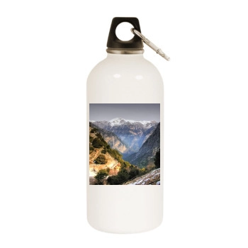 Mountains White Water Bottle With Carabiner