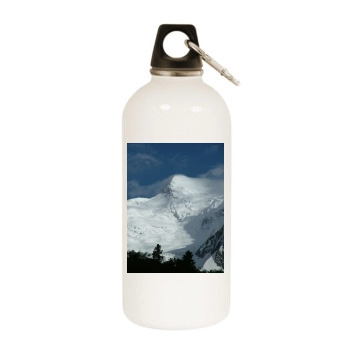 Mountains White Water Bottle With Carabiner