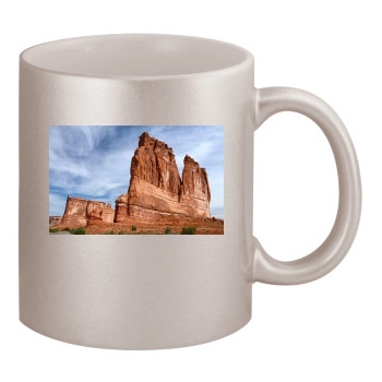 Mountains 11oz Metallic Silver Mug