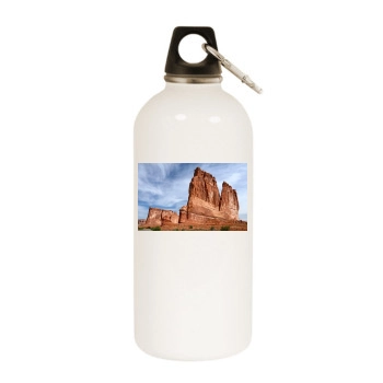 Mountains White Water Bottle With Carabiner