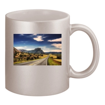 Mountains 11oz Metallic Silver Mug