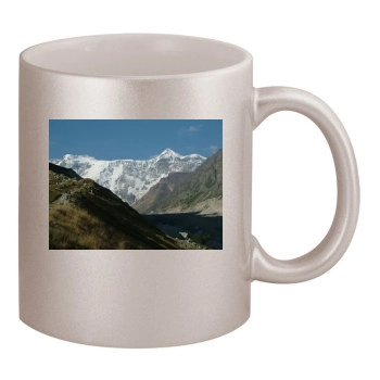 Mountains 11oz Metallic Silver Mug