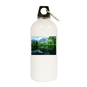 Mountains White Water Bottle With Carabiner