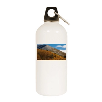 Mountains White Water Bottle With Carabiner