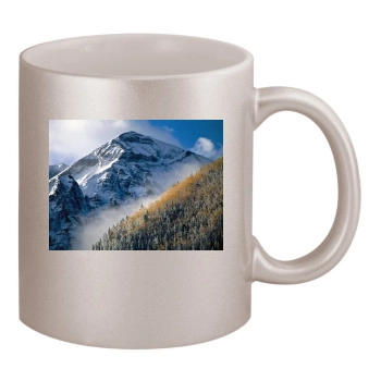 Mountains 11oz Metallic Silver Mug