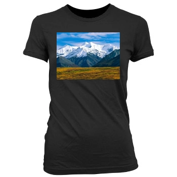 Mountains Women's Junior Cut Crewneck T-Shirt