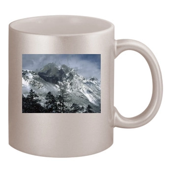 Mountains 11oz Metallic Silver Mug