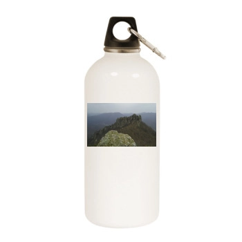 Mountains White Water Bottle With Carabiner