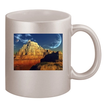 Mountains 11oz Metallic Silver Mug