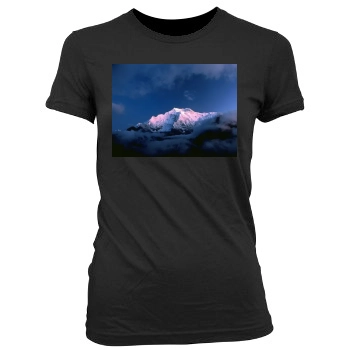 Mountains Women's Junior Cut Crewneck T-Shirt