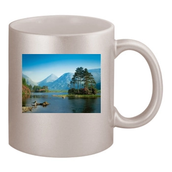 Mountains 11oz Metallic Silver Mug