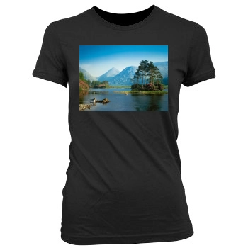 Mountains Women's Junior Cut Crewneck T-Shirt