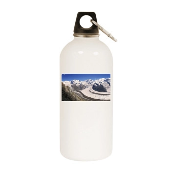 Mountains White Water Bottle With Carabiner