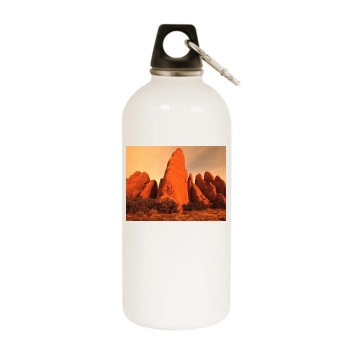 Mountains White Water Bottle With Carabiner