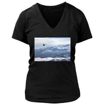 Mountains Women's Deep V-Neck TShirt