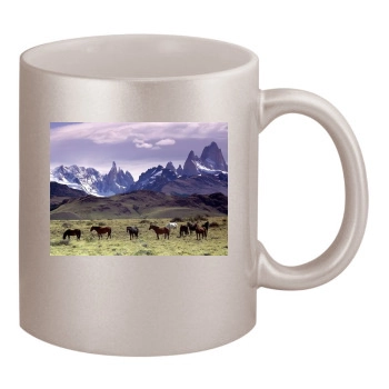 Mountains 11oz Metallic Silver Mug