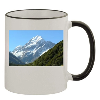 Mountains 11oz Colored Rim & Handle Mug