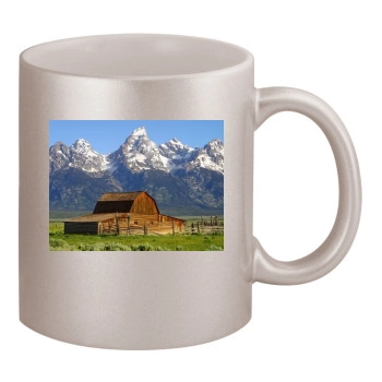 Mountains 11oz Metallic Silver Mug