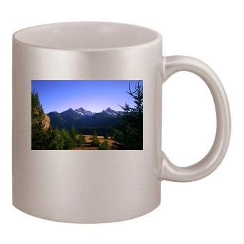 Mountains 11oz Metallic Silver Mug