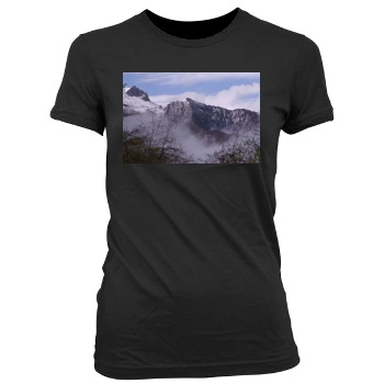 Mountains Women's Junior Cut Crewneck T-Shirt