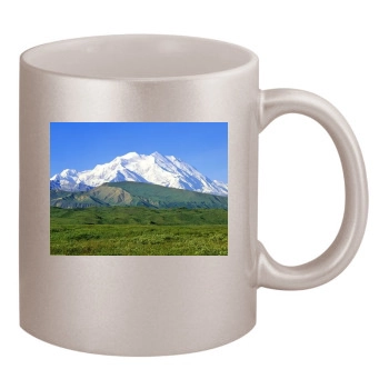 Mountains 11oz Metallic Silver Mug