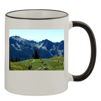 Mountains 11oz Colored Rim & Handle Mug